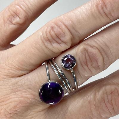 Amethyst and Sterling Silver wrap Ring 8.5