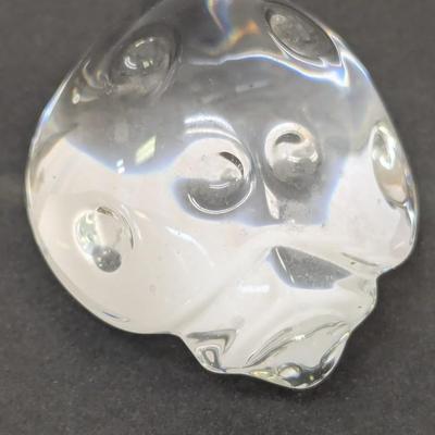 Steuben Ladybug Hand Cooler Paperweight Signed Crystal Glass
