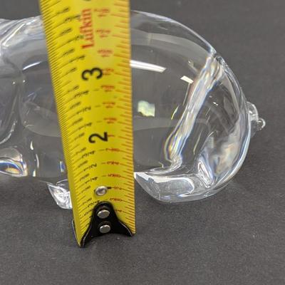 Orrefors Pig Hand Cooler Paperweight Signed Crystal Glass