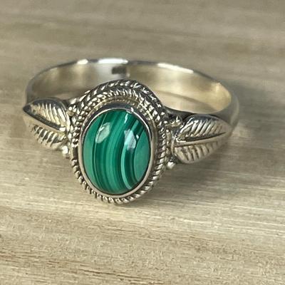 Malachite Sterling Silver Ring 9
