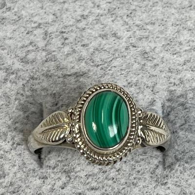 Malachite Sterling Silver Ring 9