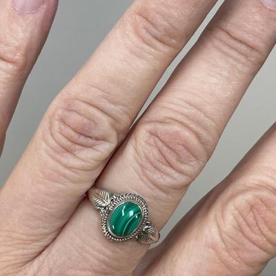 Malachite Sterling Silver Ring 9
