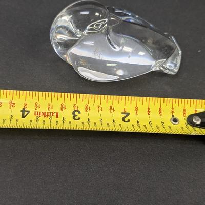 Steuben Duck Hand Cooler Paperweight Signed Crystal Glass