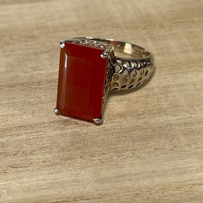 Carnelian Sterling Silver Ring 8