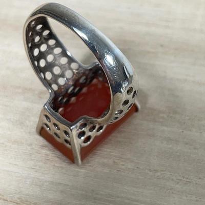 Carnelian Sterling Silver Ring 8