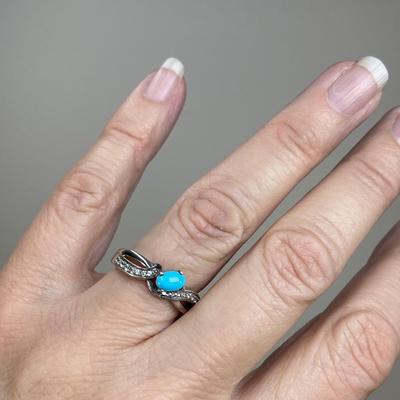 Kingman Turquoise Sterling silver Ring 7.5