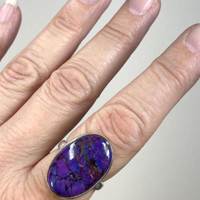 Purple Copper Sterling Silver Ring 9