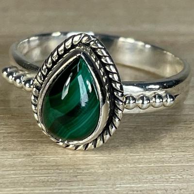 Malachite Sterling silver Ring 7