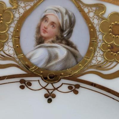 Set Of 8 Lamb Dresden Portrait Cabinet Plates