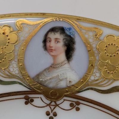 Set Of 8 Lamb Dresden Portrait Cabinet Plates
