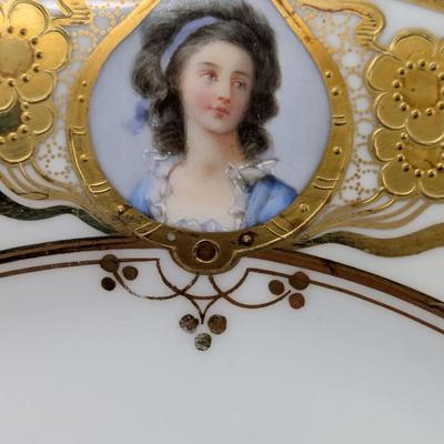 Set Of 8 Lamb Dresden Portrait Cabinet Plates
