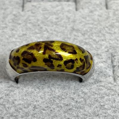 Leopard enamel Sterling Silver Ring 9