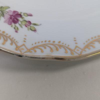 7 - Dresden Porcelain Antique Swirled Floral & Gold Plates
