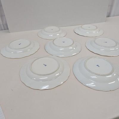 7 - Dresden Porcelain Antique Swirled Floral & Gold Plates