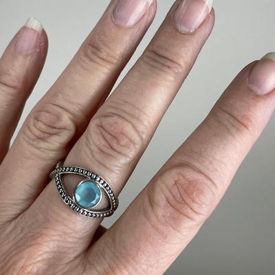 Chalcedony Sterling Silver Ring 9