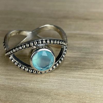 Chalcedony Sterling Silver Ring 9