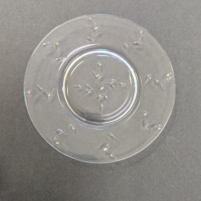 7 - Clear Etched Glass Plates Haviland Limoges Plate Porcelain Tray