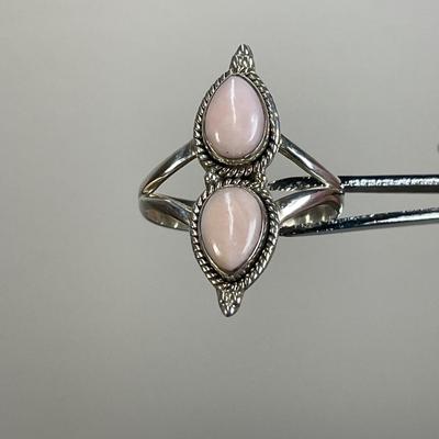 Pink Opal Sterling Silver Ring 11