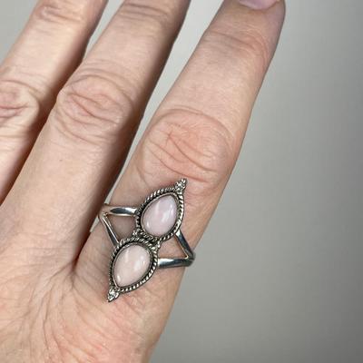Pink Opal Sterling Silver Ring 11