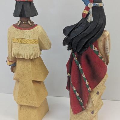 Pacific Rim Cubist Native American Indian Couple 18" Resin Harvest