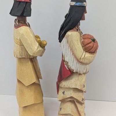 Pacific Rim Cubist Native American Indian Couple 18" Resin Harvest