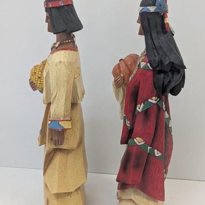 Pacific Rim Cubist Native American Indian Couple 18" Resin Harvest