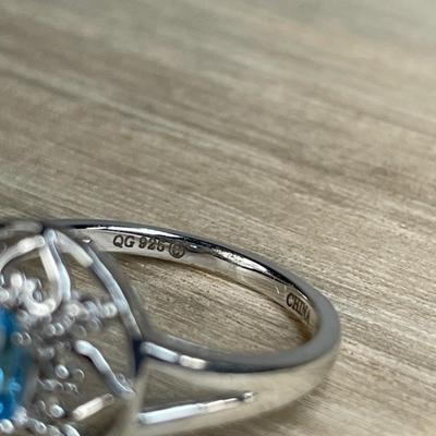 Blue Topaz Sterling Silver Ring 7