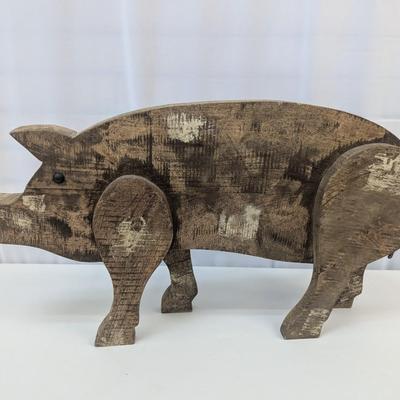 Rustic Barn Wood Pig Decor