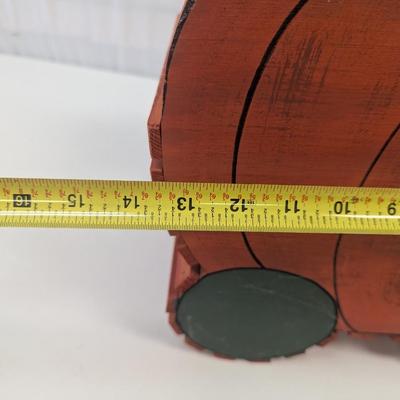 Vintage Pumpkin Wooden Basket Fall Decor Harvest Halloween Holiday