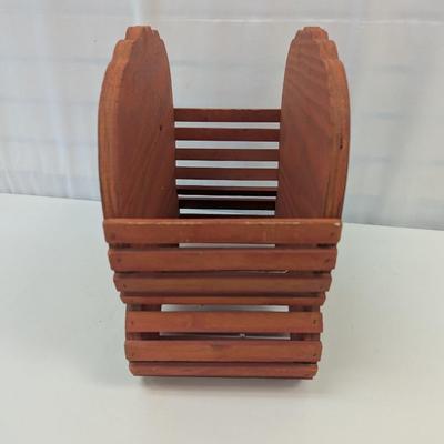 Vintage Pumpkin Wooden Basket Fall Decor Harvest Halloween Holiday