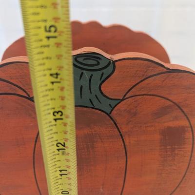 Vintage Pumpkin Wooden Basket Fall Decor Harvest Halloween Holiday