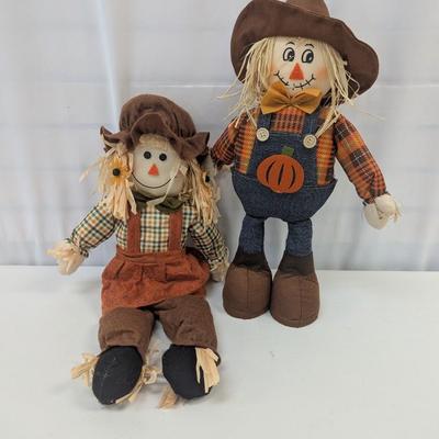 Harvest Standing Scarecrow Boy & Girl Scarecrow