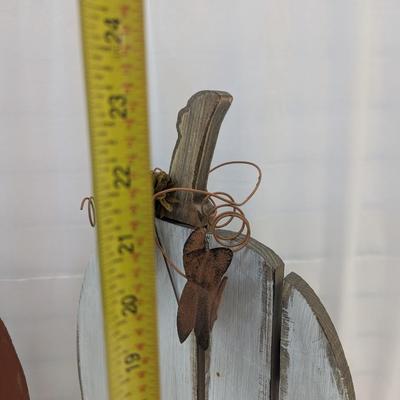 Harvest Pumpkin Wood Decor 23" Tall