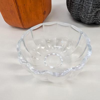 Wooden Ceramic & Glass Pumpkin Decor