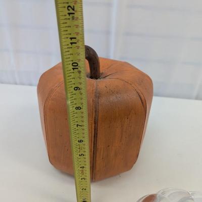 Wooden Ceramic & Glass Pumpkin Decor