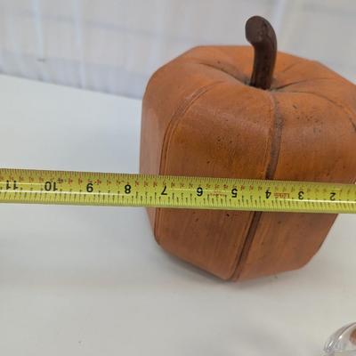 Wooden Ceramic & Glass Pumpkin Decor