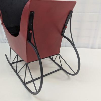 Large Holiday Metal Sleigh Decor