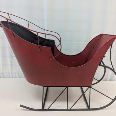 Large Holiday Metal Sleigh Decor