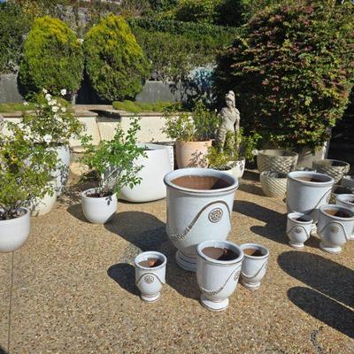 POTS AND PLANTERS 60% OFF NEW - smaller white pots avial and more