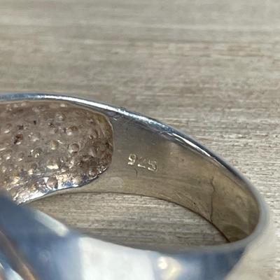 Chunky Sterling Blue Topaz Ring 8