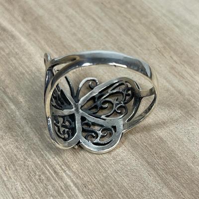 Sterling silver filigree Butterfly ring size 10