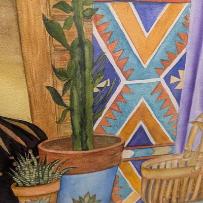 27 3/4" x 20 3/4" South Western Style Signed Art