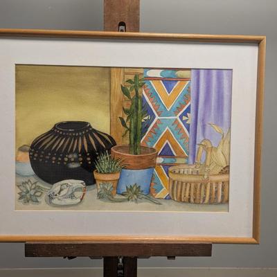 27 3/4" x 20 3/4" South Western Style Signed Art