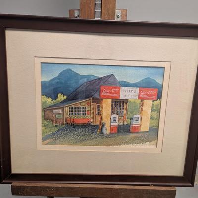 22" x 18" Framed Catherine Butler Pendley 1979 Signed Country Store Helene Ga