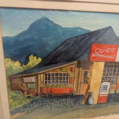 22" x 18" Framed Catherine Butler Pendley 1979 Signed Country Store Helene Ga