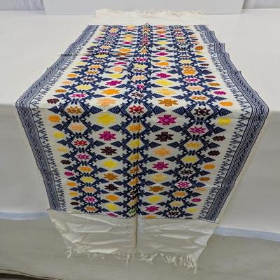 Vintage Linen Handcrafted Kippah Hand Woven Decorated Rug