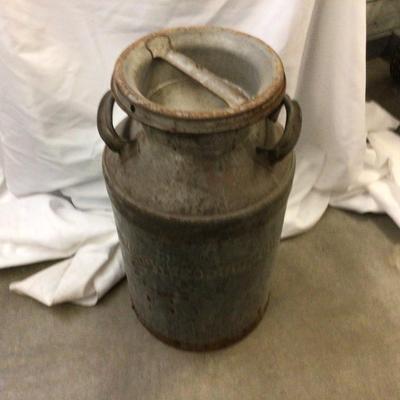 Large Metal Milk Can Benson Produce Co.