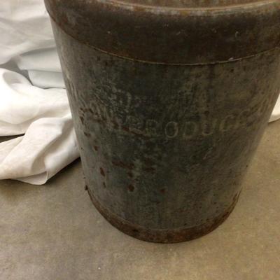 Large Metal Milk Can Benson Produce Co.
