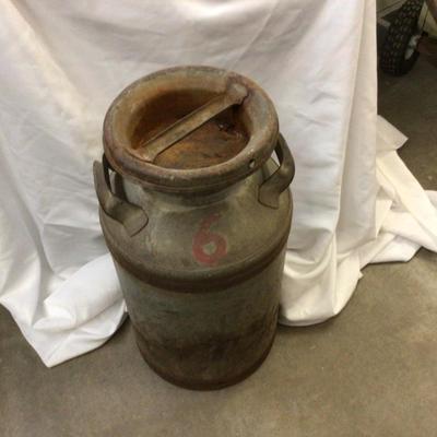 Large Metal Milk Can With #6