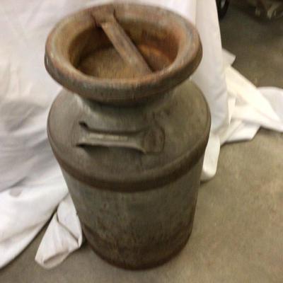 Large Metal Milk Can With #6